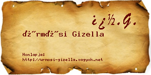 Ürmösi Gizella névjegykártya